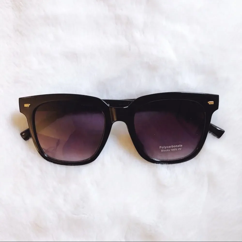 Cora Black Classic Square Sunglasses